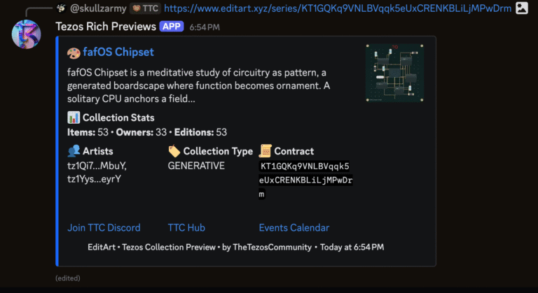 Tezos Rich Previews for Discord